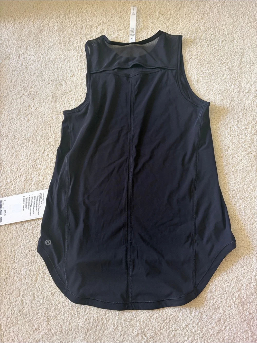 lululemon athletica Black Sleeveless Studio Tank